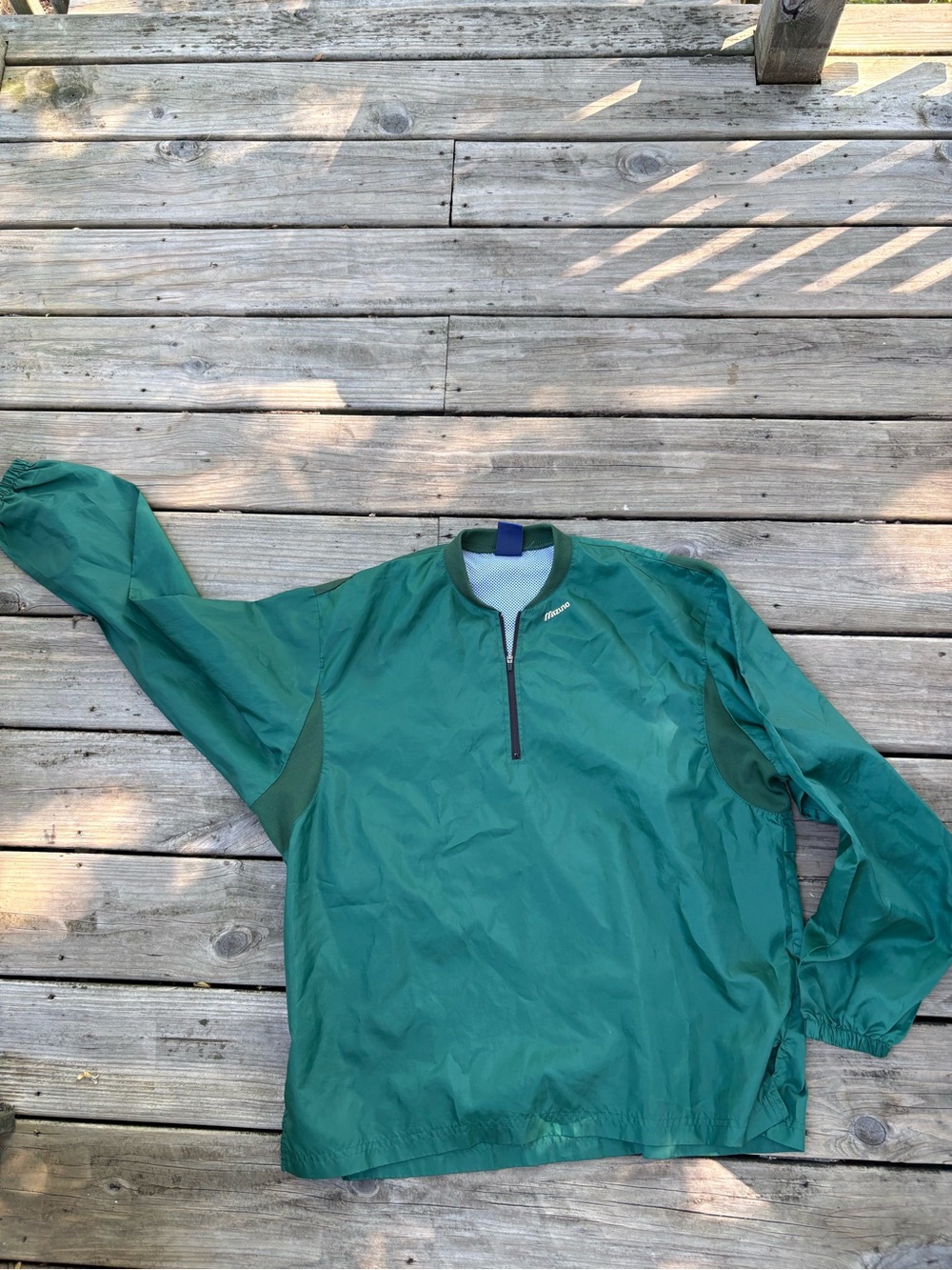 Mizuno Green Quarter-Zip Windbreaker Pullover